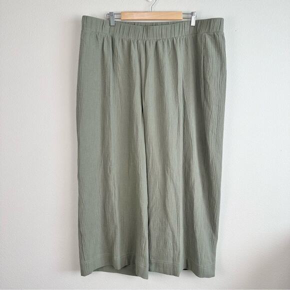Chico’s Double Gauze Cotton Wide Leg Cropped Pants Chicos Size 4 2XL XXL 20 EUC - Picture 2 of 6